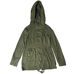 Charlotte Russe Green Full Zip Hooded Jacket Size XS 100% Cotton